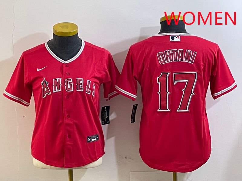 Women Los Angeles Angels #17 Ohtani Red Nike Game 2025 MLB Jersey style 1->women mlb jersey->Women Jersey